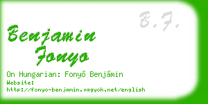 benjamin fonyo business card